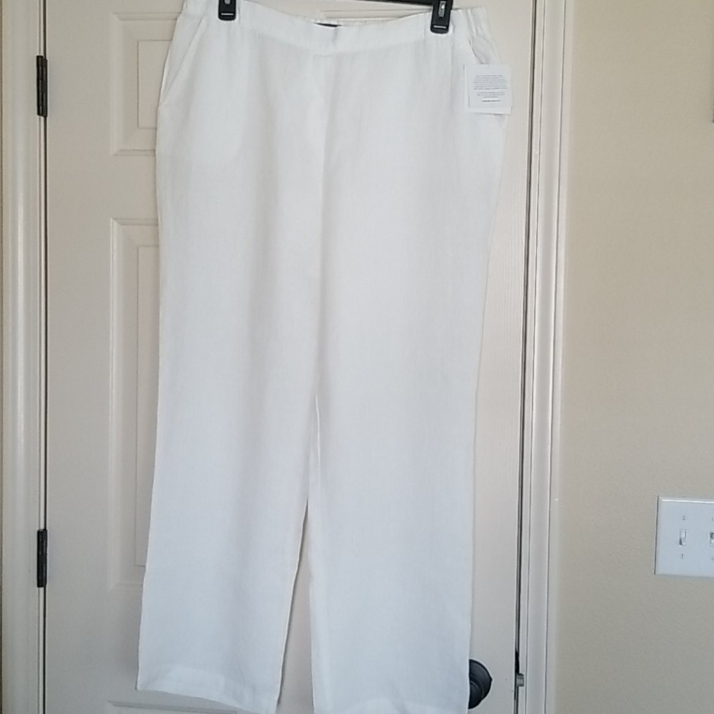 Ellen Tracy Wht. Linen Pants NWT